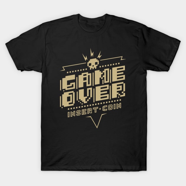 Game Over (Golden) T-Shirt by demonigote